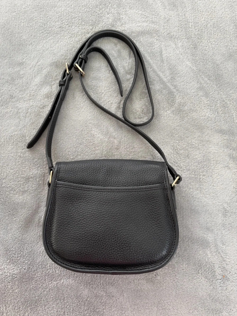 Dooney & Bourke Black Pebbled Leather Mini Crossbody with Gold Plaque